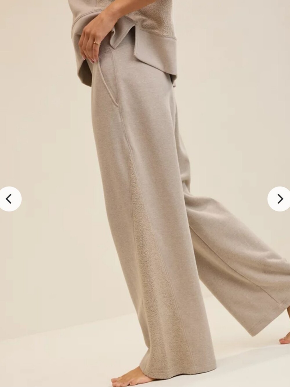 Aerie Apres-Chill Trouser Size XL Short Neutral Beige Wide-leg Chenille - Picture 2 of 16
